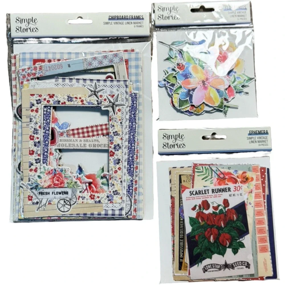 Simple Stories Simple Vintage Linen Market Scrapbook Bundle OS Multi Good Floral